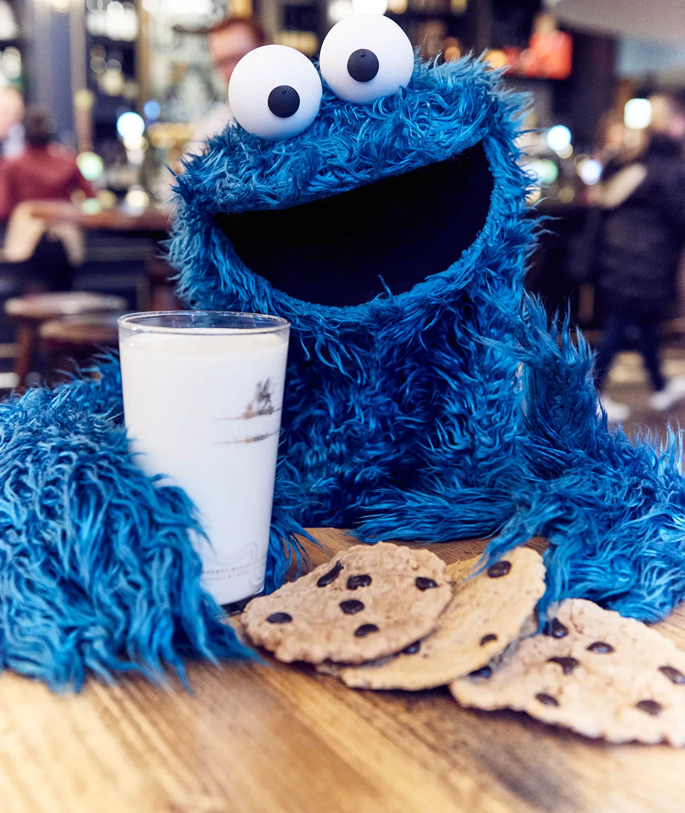 Cookie Monster looking sad about no cookies